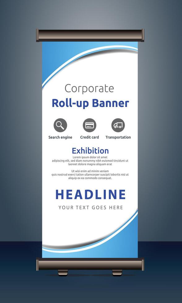 corporate roll up display standee for presentation purpose vector