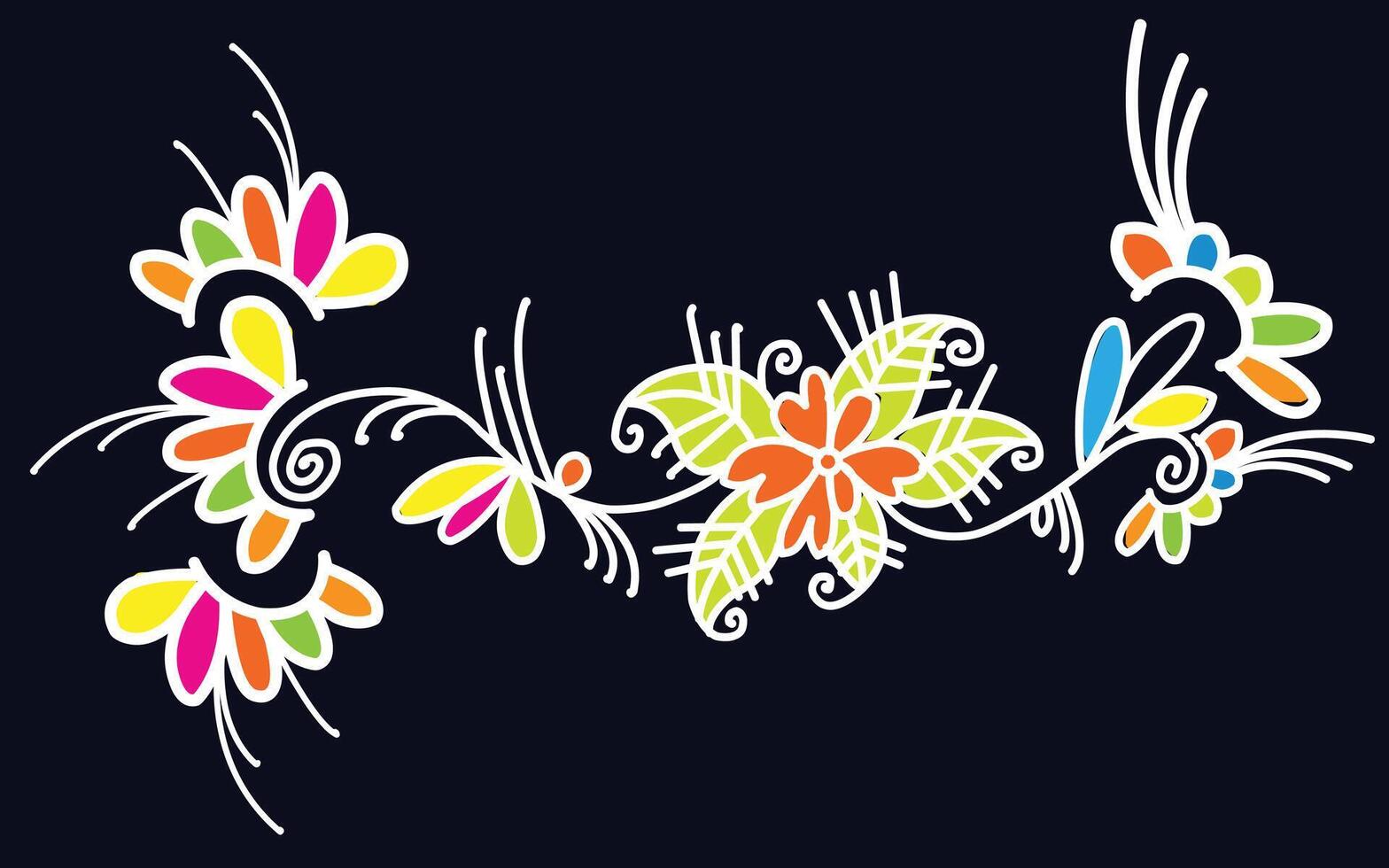 vector color abstract alpona flower design
