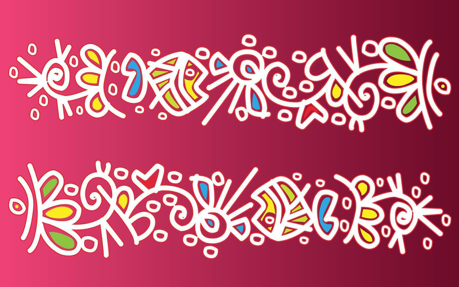 vector color abstract alpona flower design
