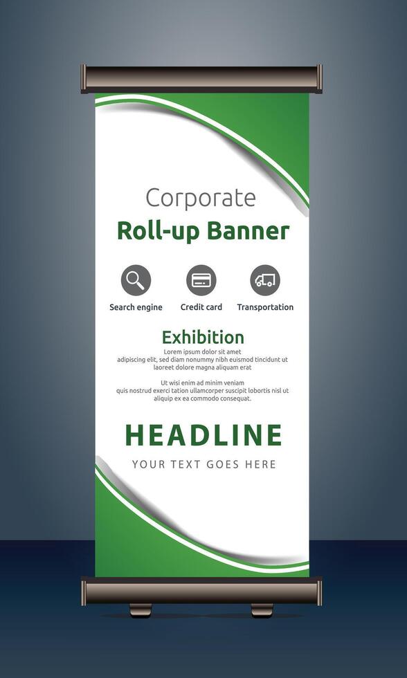 corporate roll up display standee for presentation purpose vector