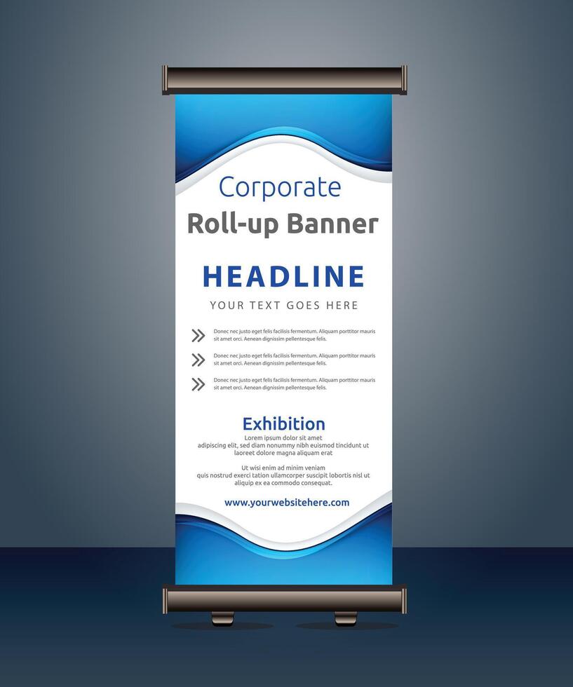 corporate roll up display standee for presentation purpose vector