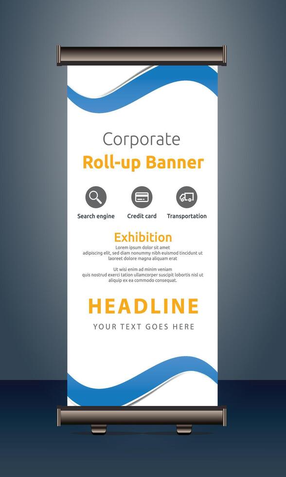 corporate roll up display standee for presentation purpose vector