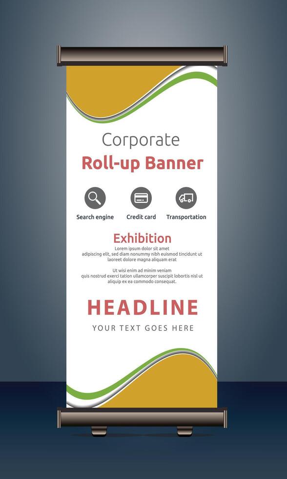 corporate roll up display standee for presentation purpose vector