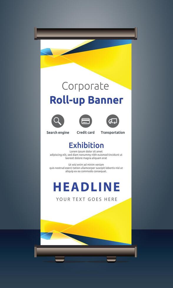 corporate roll up display standee for presentation purpose vector