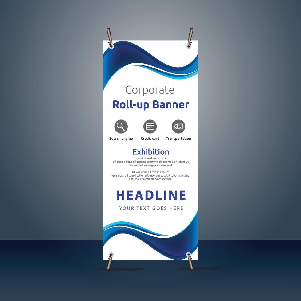 corporate roll up display standee for presentation purpose vector