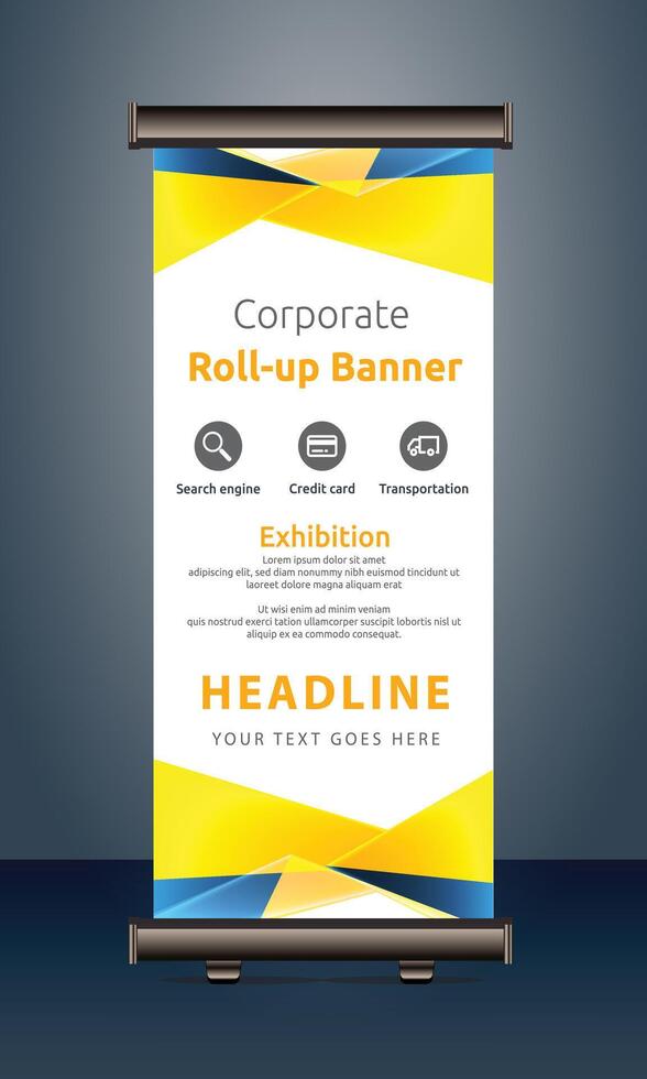 corporate roll up display standee for presentation purpose vector