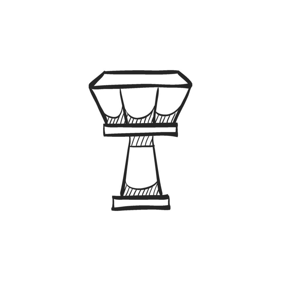 Hand drawn sketch icon airport tower vector