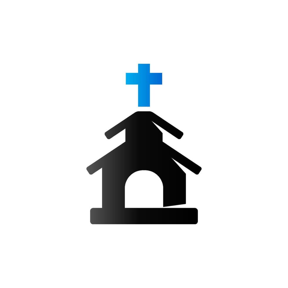 Church icon in duo tone color. Christian chapel synagogue vector