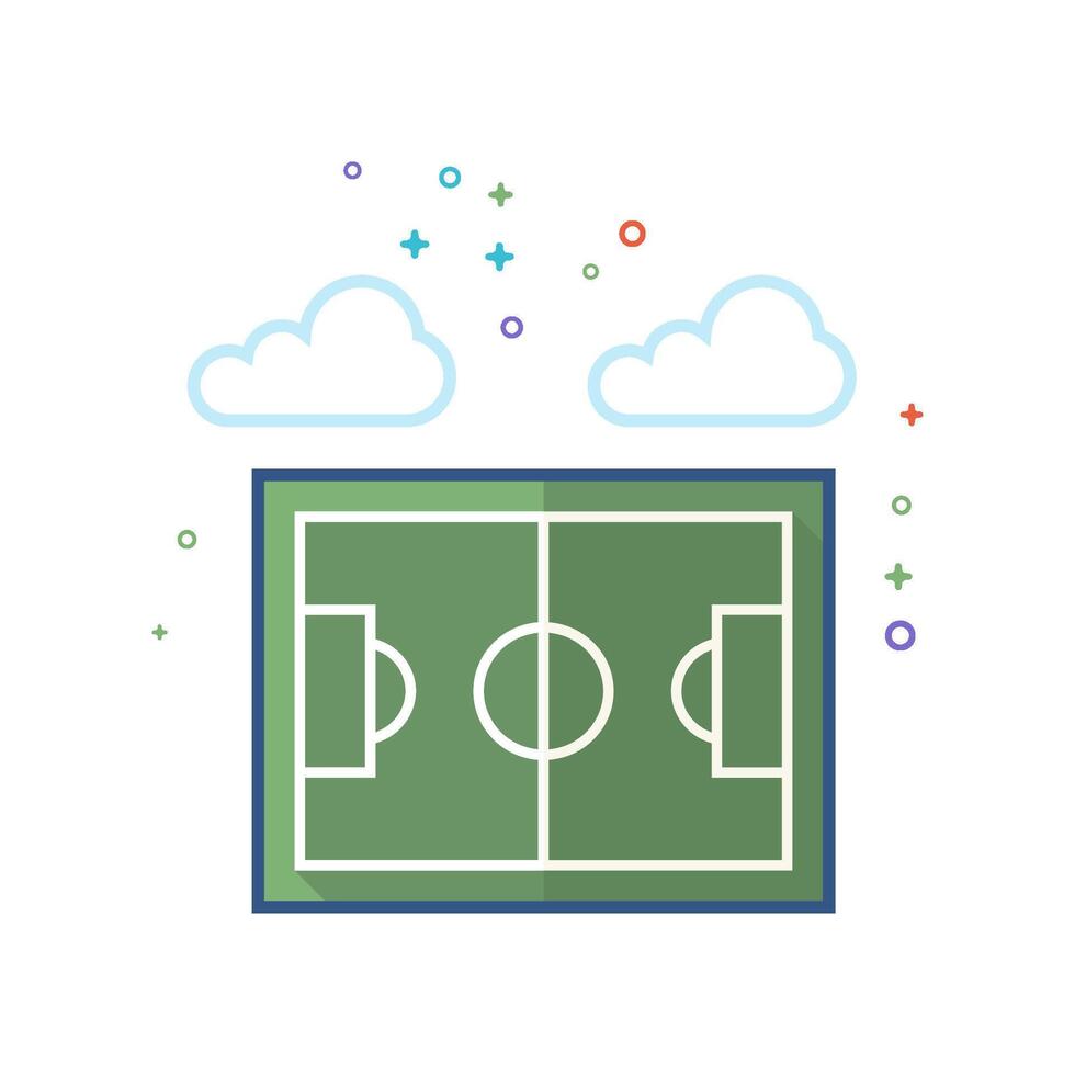 fútbol campo icono plano color estilo vector ilustración