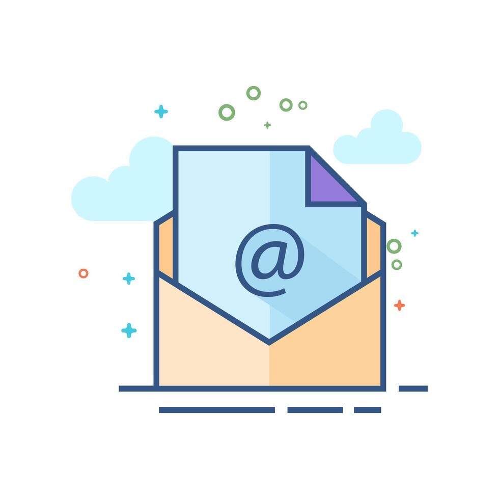 Envelope icon flat color style vector illustration