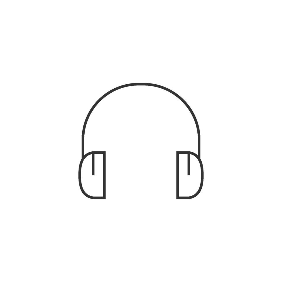 auriculares icono en Delgado contorno estilo vector