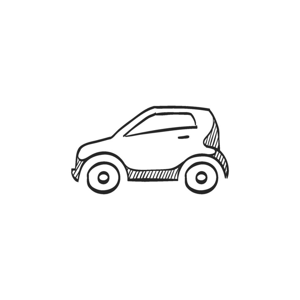 Hand drawn sketch icon mini car vector
