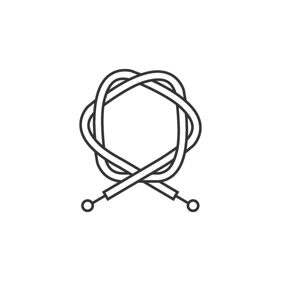Bicycle cable icon in thin outline style vector