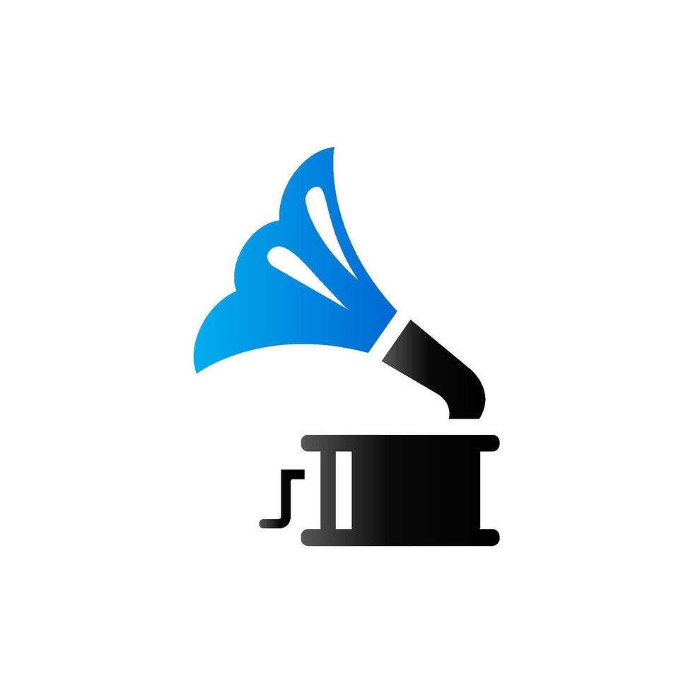 Gramophone icon in duo tone color. instrument music player vector