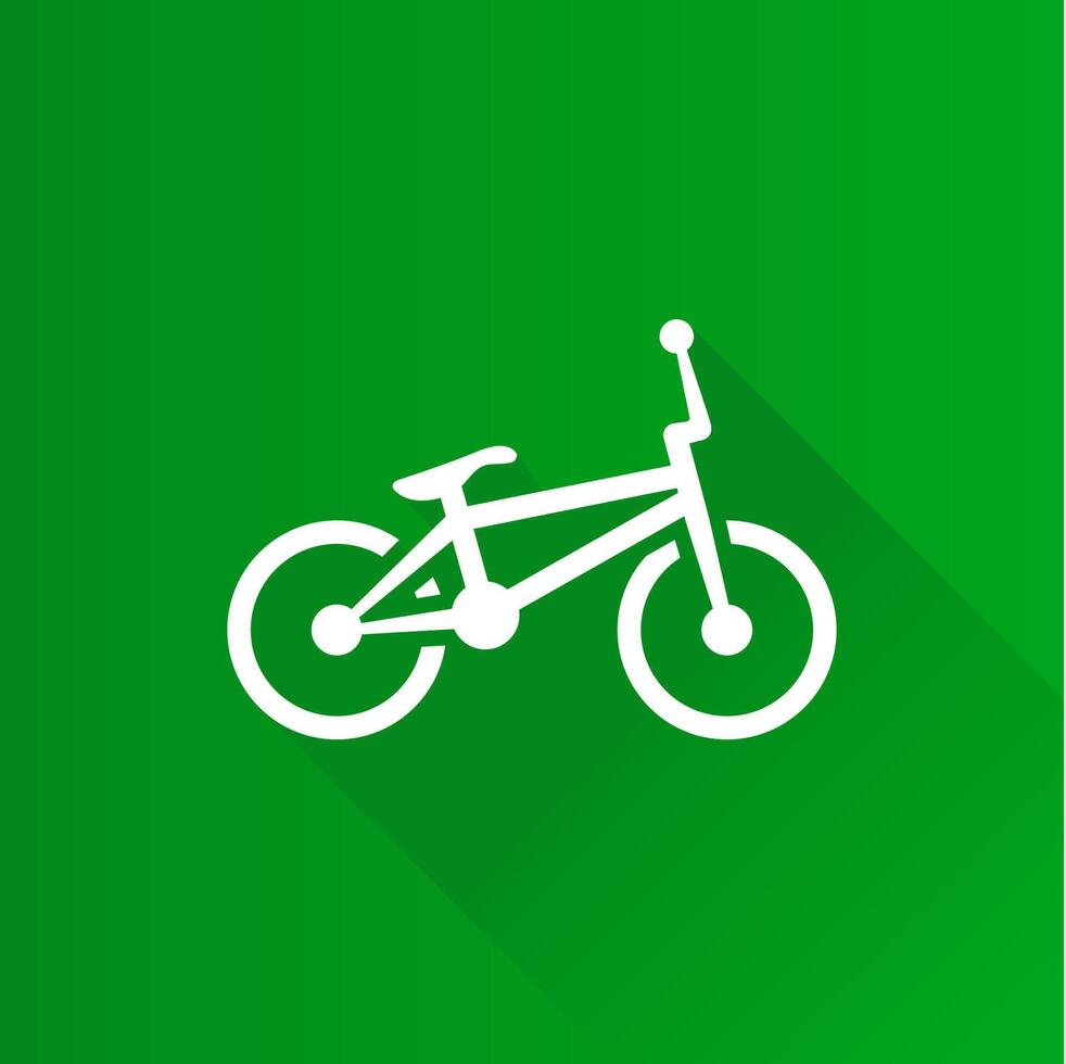 BMX bicycle flat color icon long shadow vector illustration