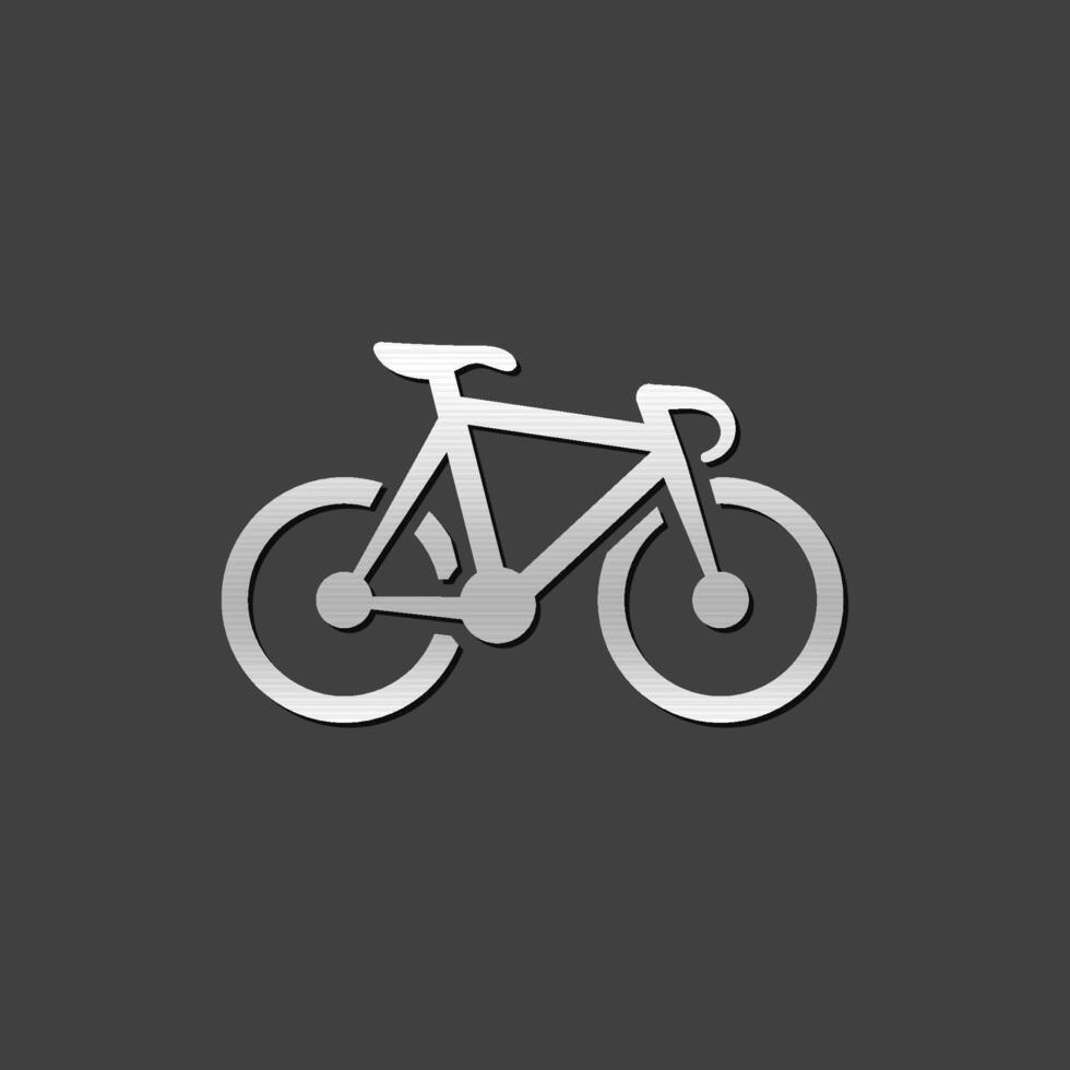Track bike icon in metallic grey color style.Bicycle racing road vector