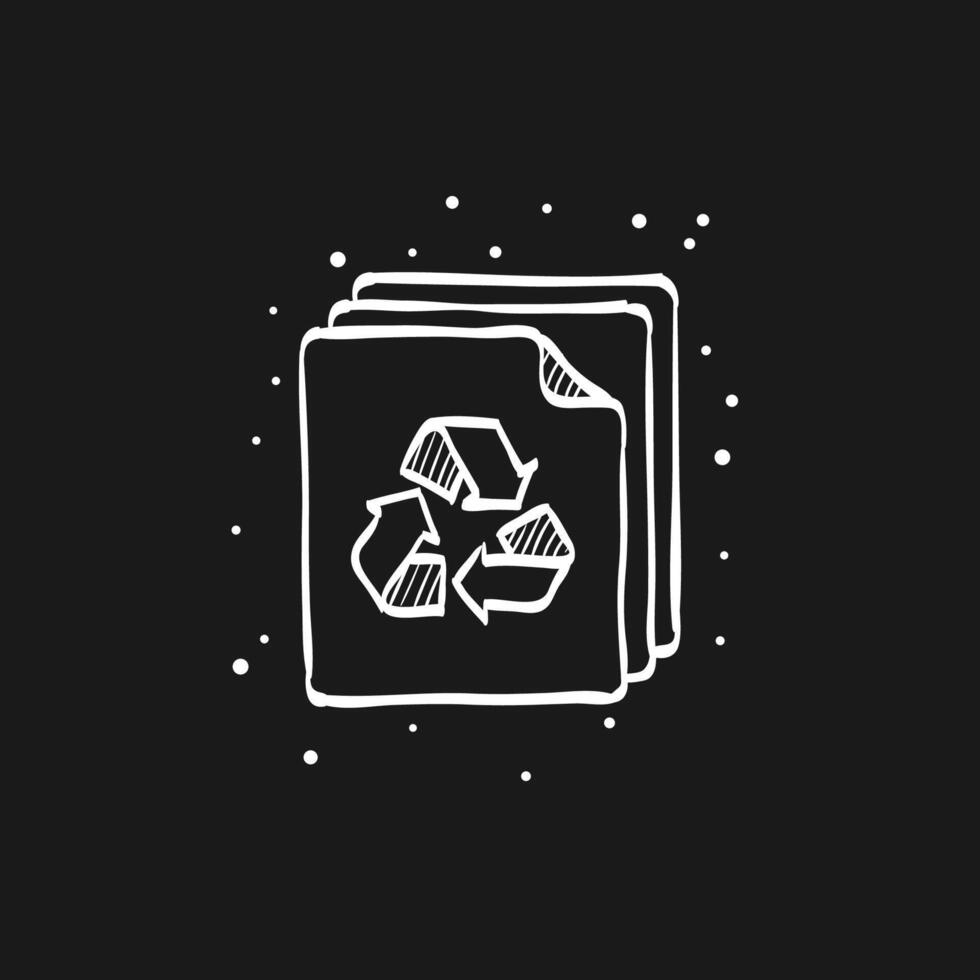 Recycle symbol doodle sketch illustration vector