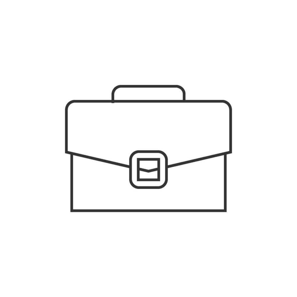 Briefcase icon in thin outline style vector