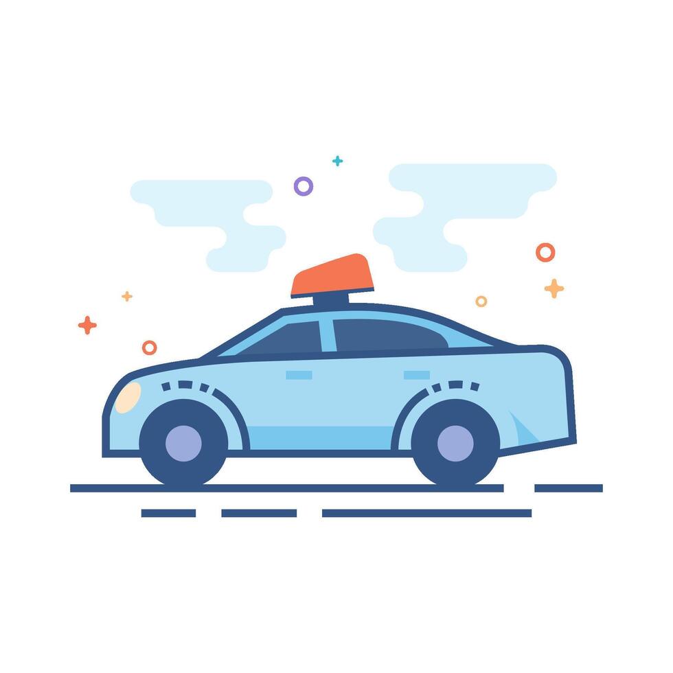 Safety car icon flat color style vector illustration