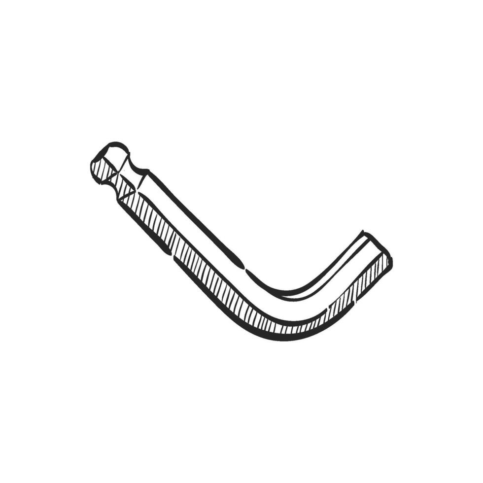 Hand drawn sketch icon allen key vector
