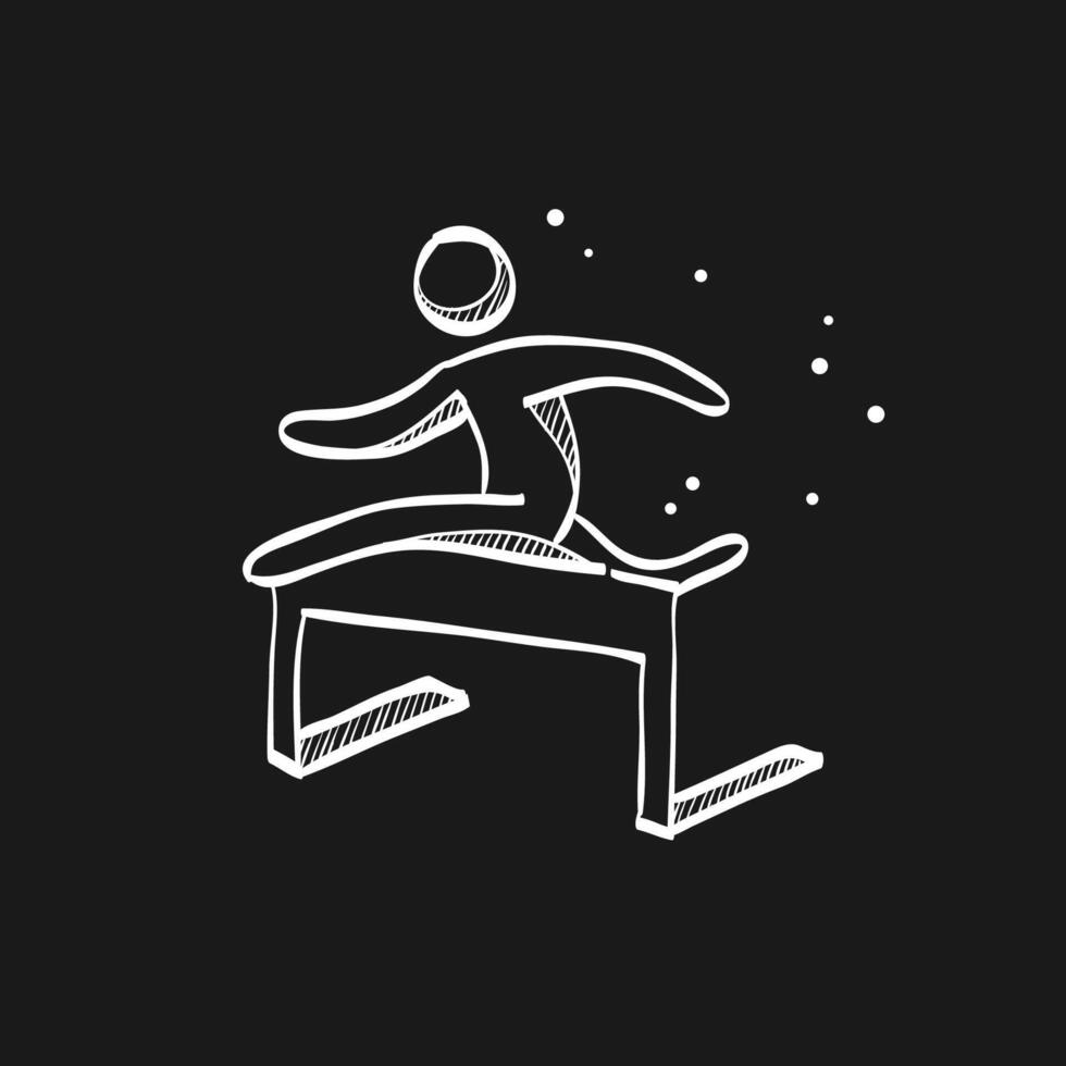 Hurdle run doodle sketch illustration vector