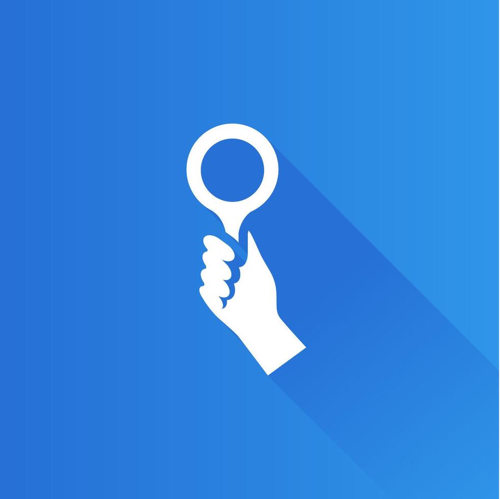 Bidder hand flat color icon long shadow vector illustration