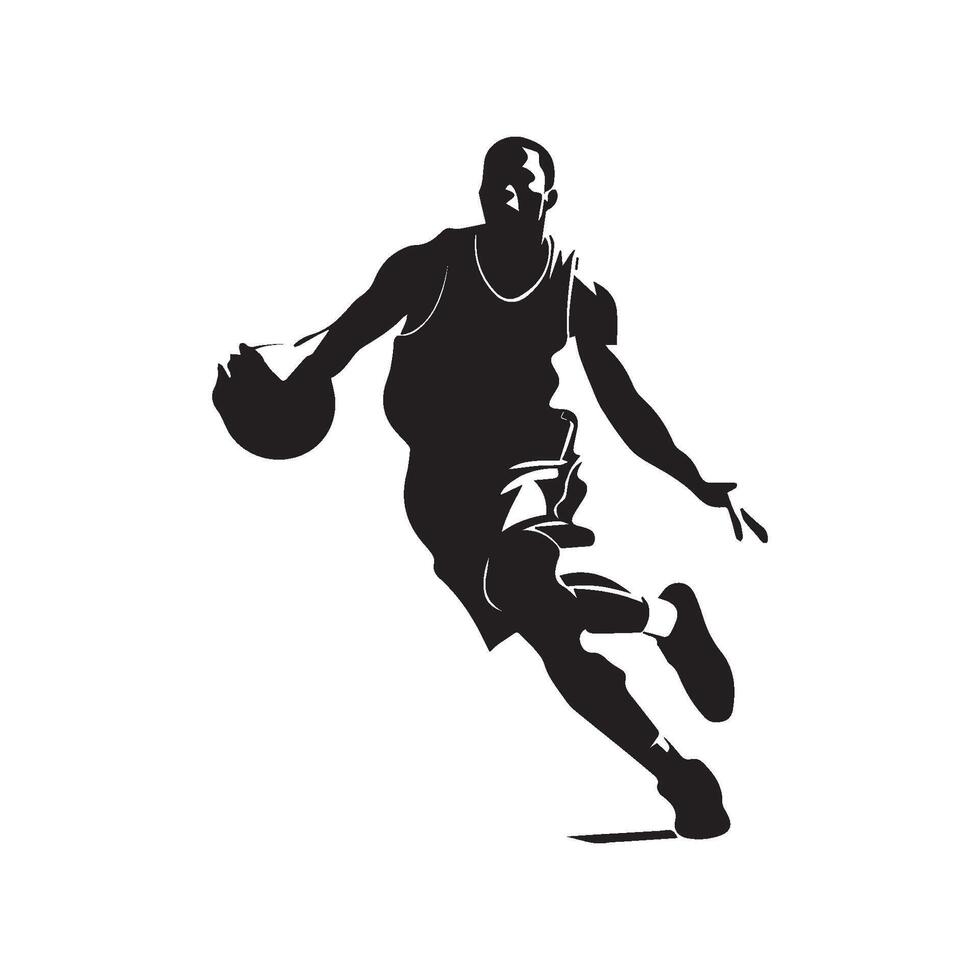 Basketball player silhouette vector illustration.