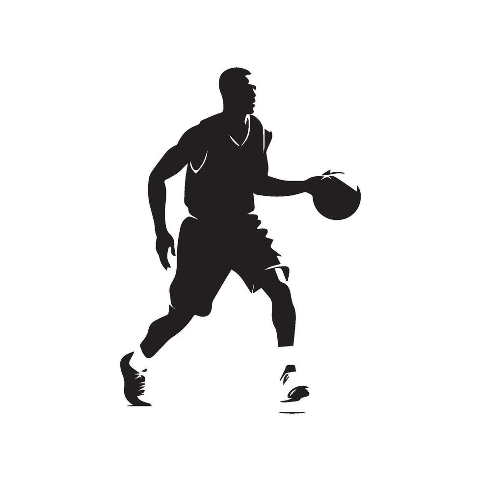 Basketball player silhouette vector illustration.