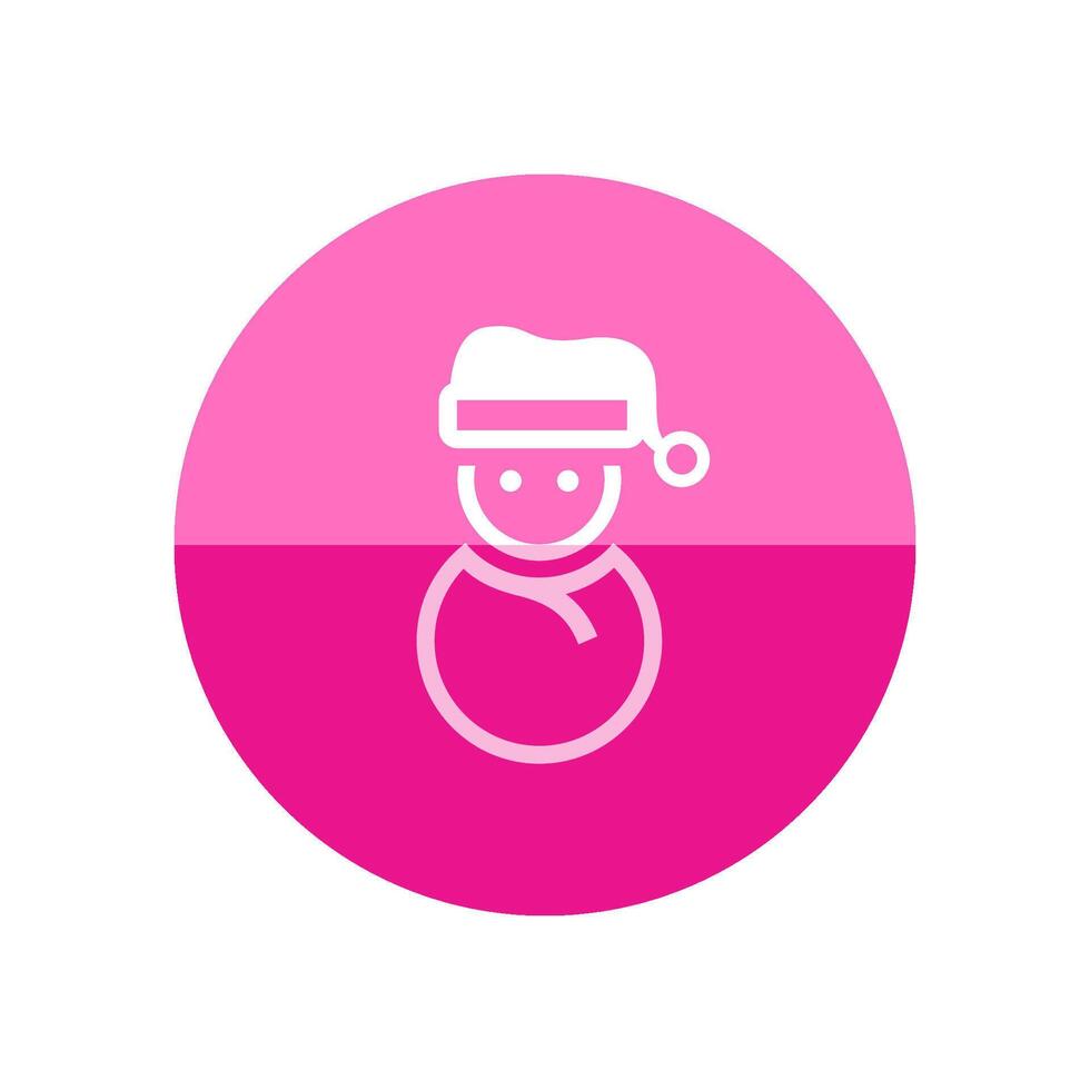 Snowman icon in flat color circle style. Snow winter December season Christmas vector