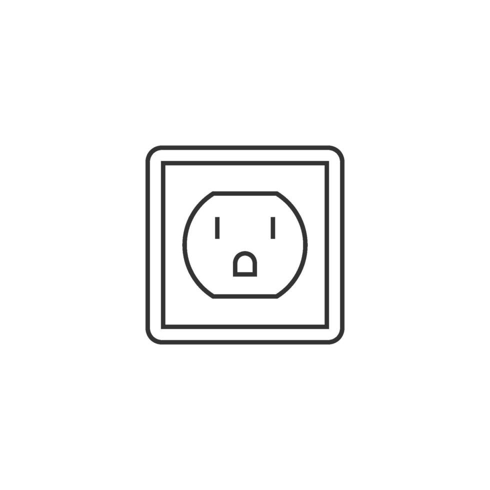 Electrical outlet icon in thin outline style vector