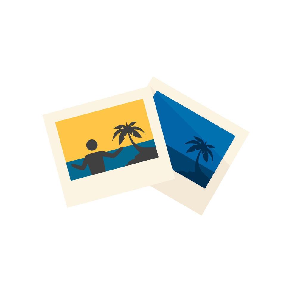 fotos icono en plano color estilo. vacaciones fiesta memoria playa viaje viaje vector
