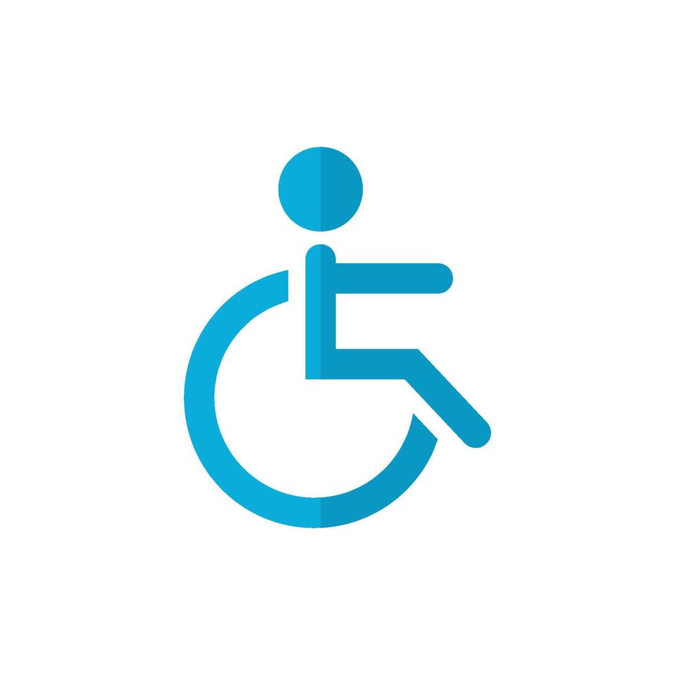 Disabled access icon in flat color style. Road building wheelchair care vector