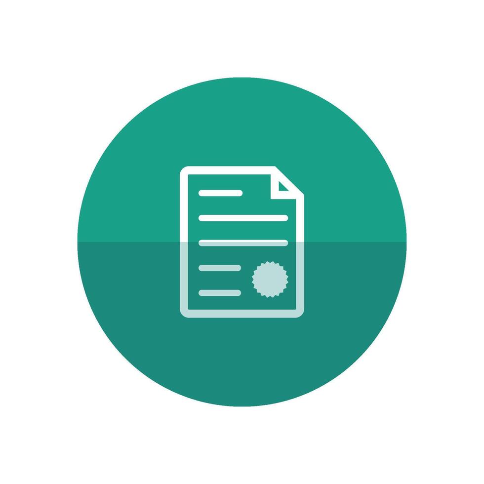 Contract document icon in flat color circle style. Agreement arrangement property mortgage loan money vector