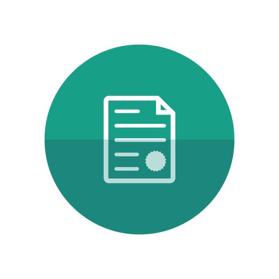 Contract document icon in flat color circle style. Agreement arrangement property mortgage loan money vector