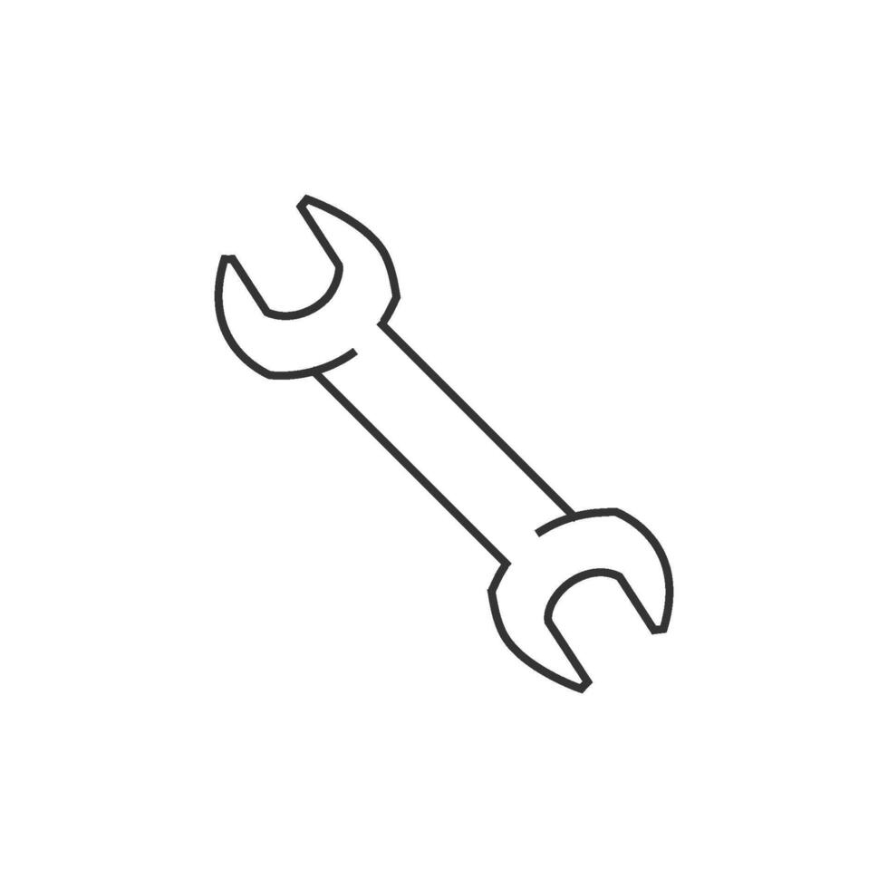 Bicycle wrench icon in thin outline style vector