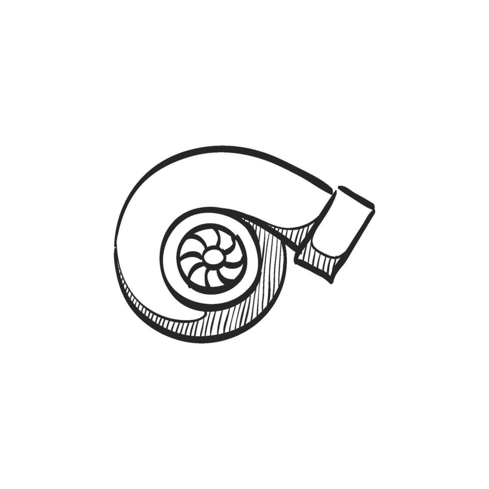 Hand drawn sketch icon turbo charger vector