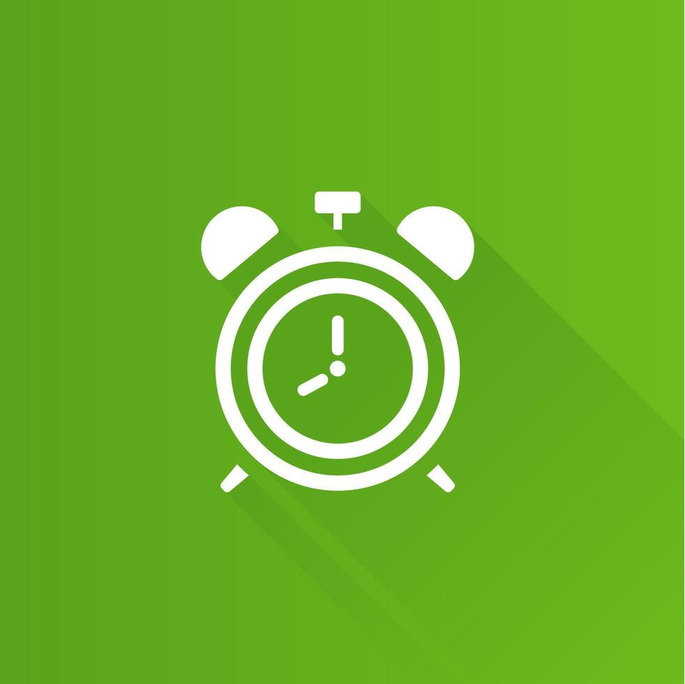 reloj plano color icono largo sombra vector ilustración