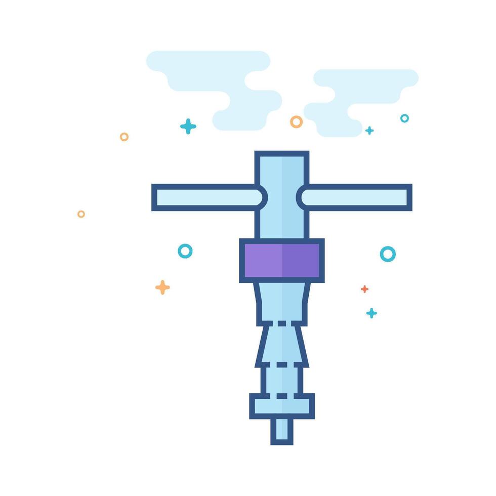 Bicycle tool icon flat color style vector illustration