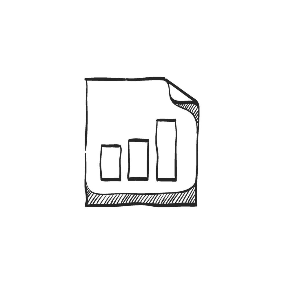 Hand drawn sketch icon bar chart vector