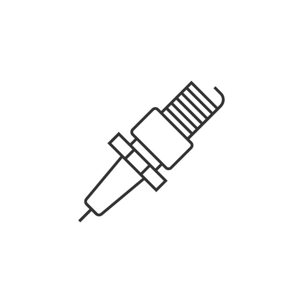 Spark plug icon in thin outline style vector