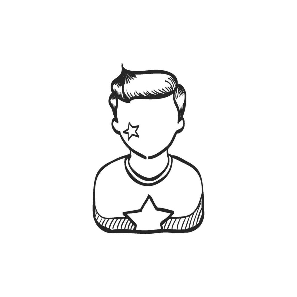 Hand drawn sketch icon football fans avatar vector