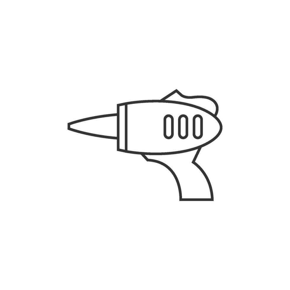 Toy laser gun icon in thin outline style vector