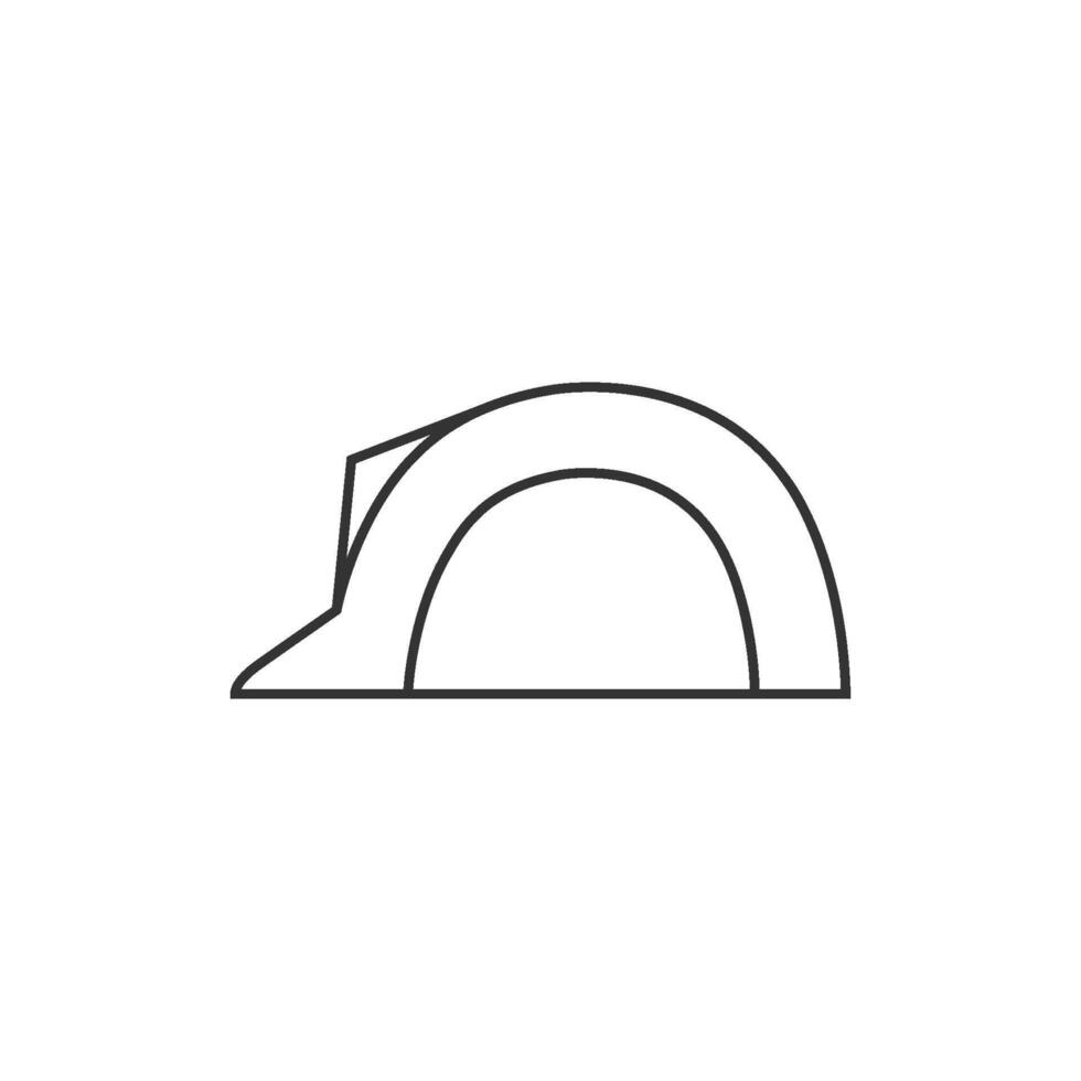 Hard hat icon in thin outline style vector