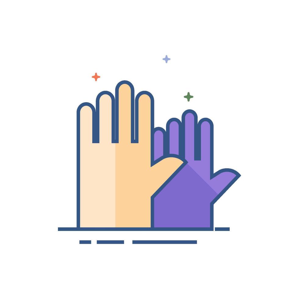 Hands icon flat color style vector illustration