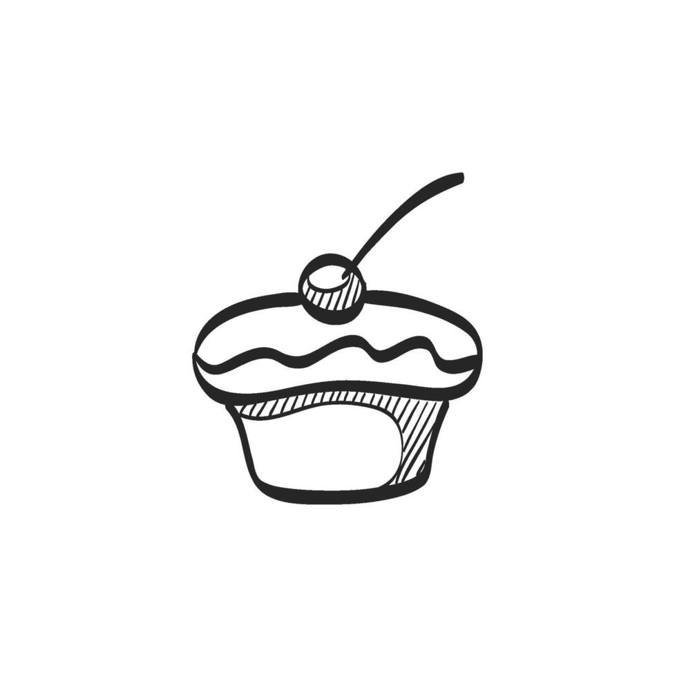Hand drawn sketch icon cake vector