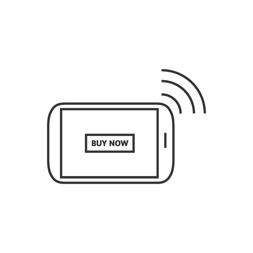 Tablet icon in thin outline style vector