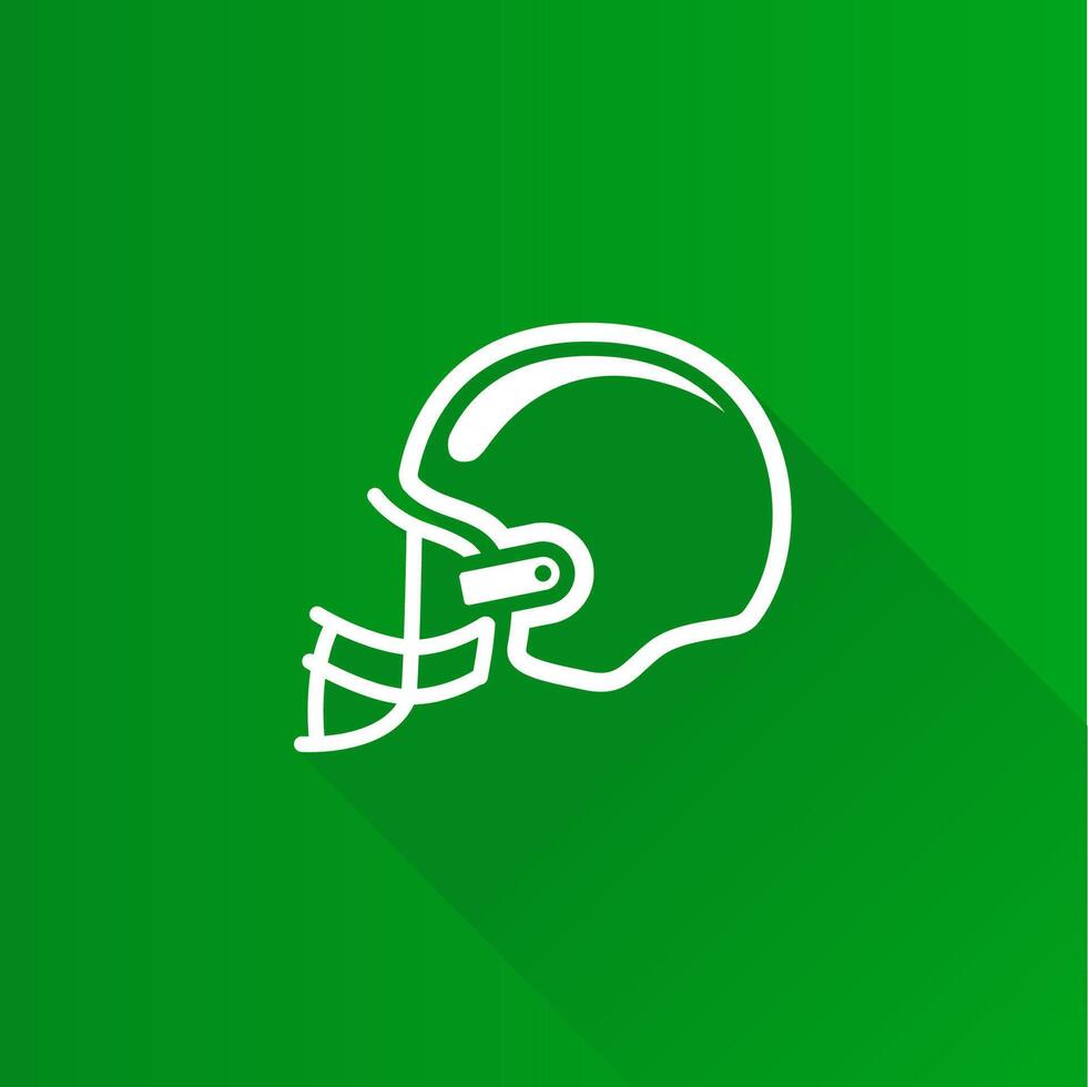 Football helmet flat color icon long shadow vector illustration