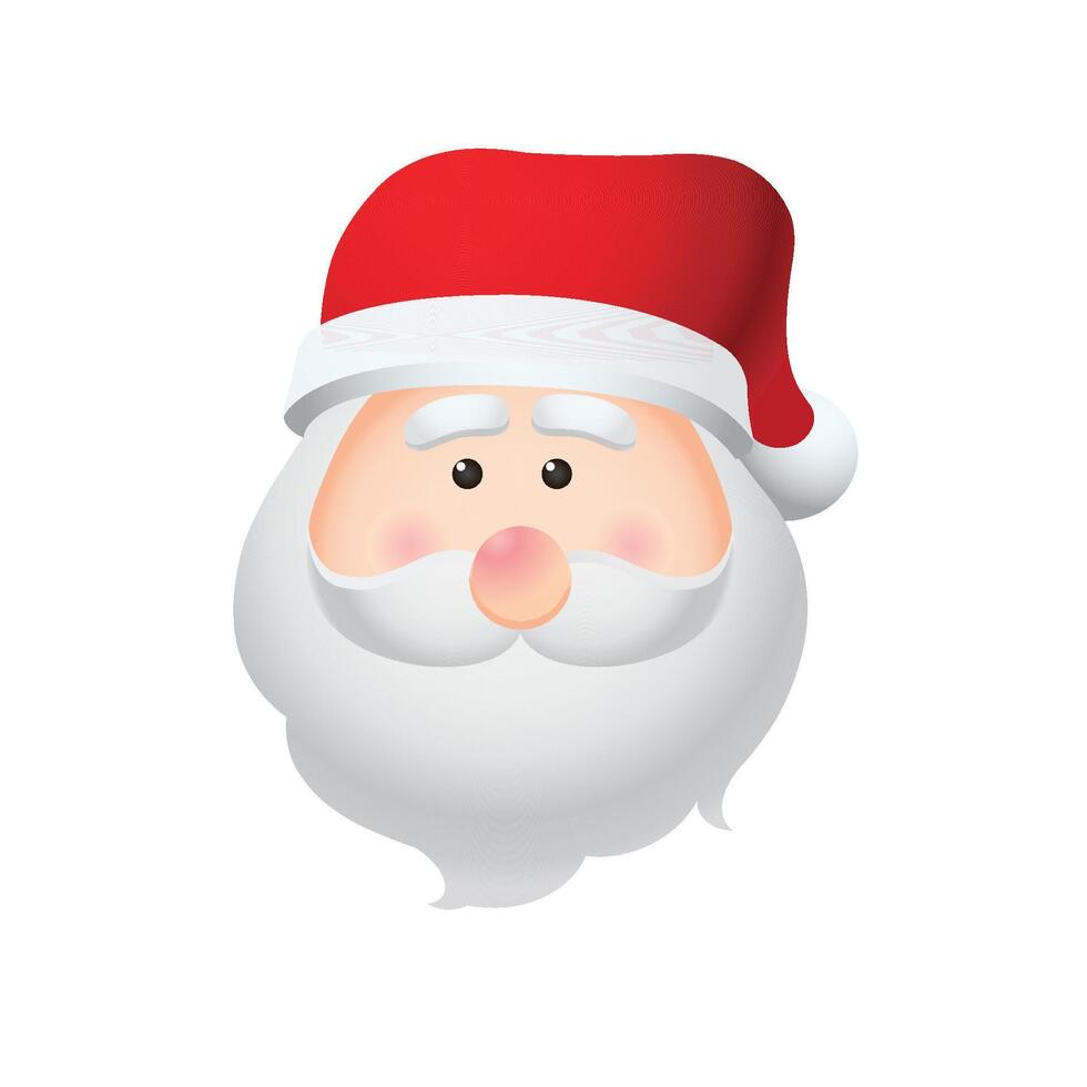 Santa Claus head icon in color. Celebration Christmas December vector