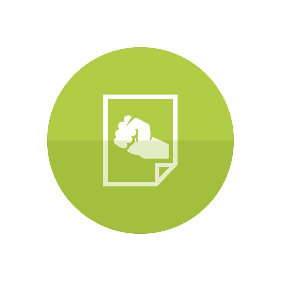 Hand fist icon in flat color circle style. Vintage propaganda poster vector
