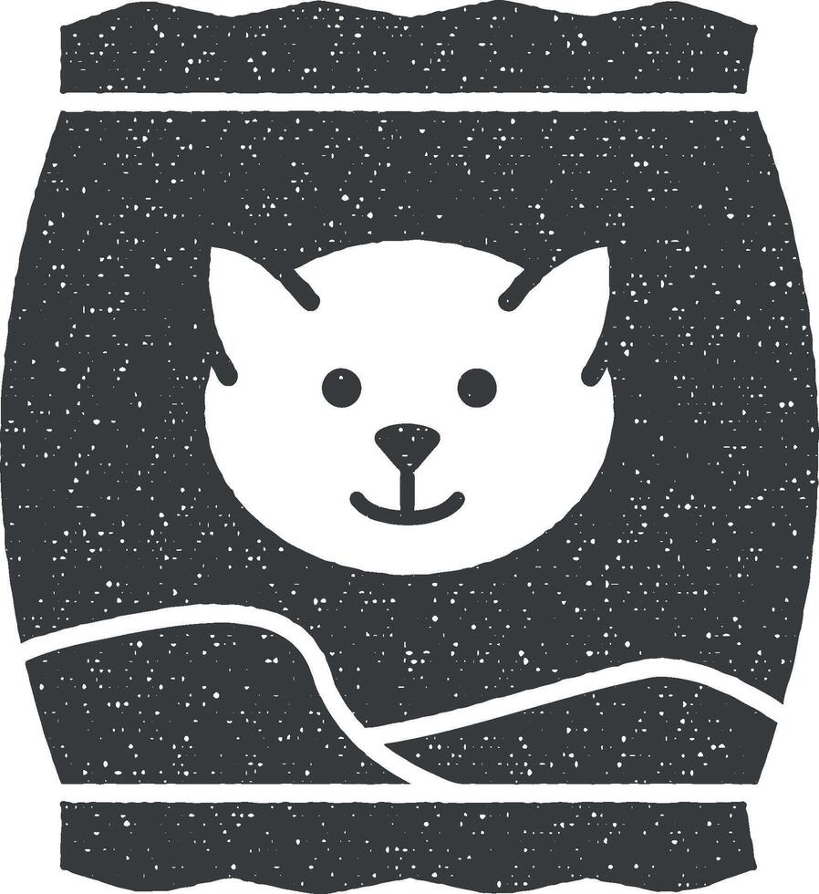 arena, gato icono vector ilustración en sello estilo